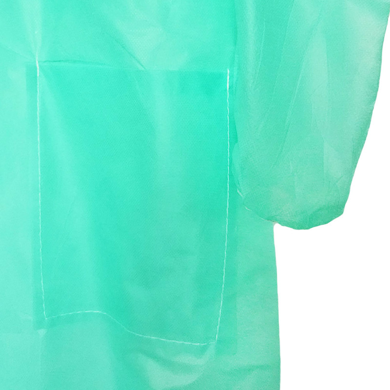 Fartuch jednorazowy zielony XXXL na rzepy (flizelina 22g) 100szt