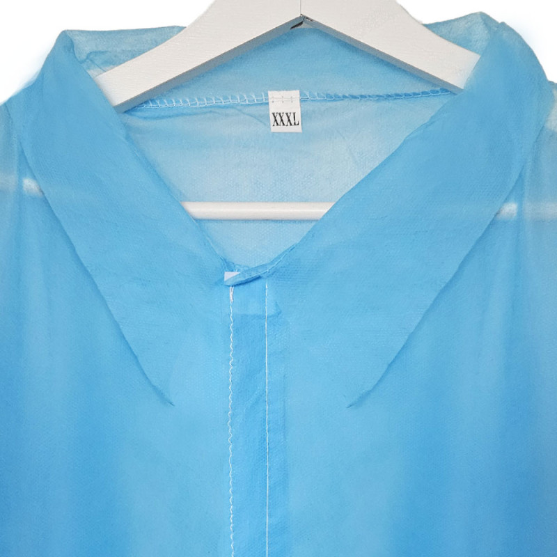 Fartuch jednorazowy niebieski XXXL na rzepy (flizelina 22g) 100szt