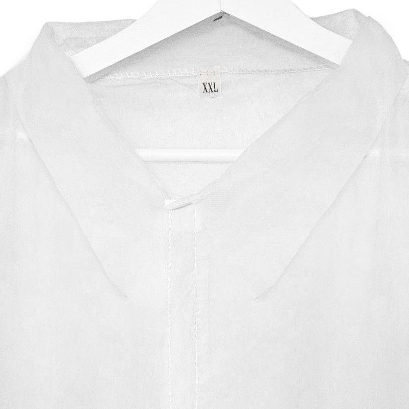 Fartuch jednorazowy biały XXL na rzepy (flizelina 22g) 1szt