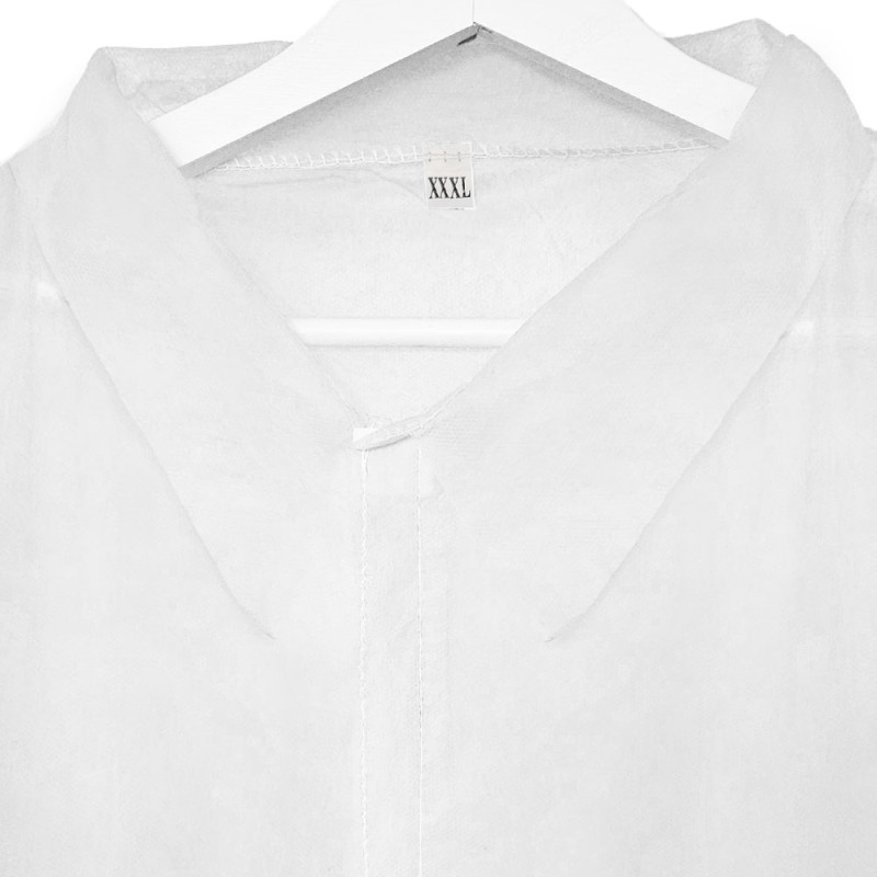 Fartuch jednorazowy biały XXXL na rzepy (flizelina 22g) 1szt