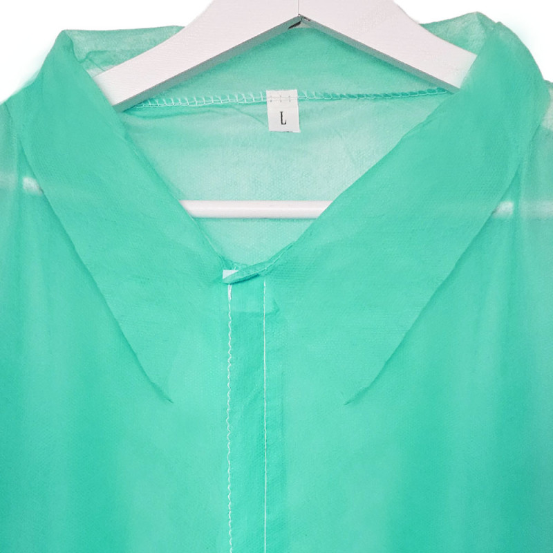 Fartuch jednorazowy zielony L na rzepy (flizelina 22g) 1szt