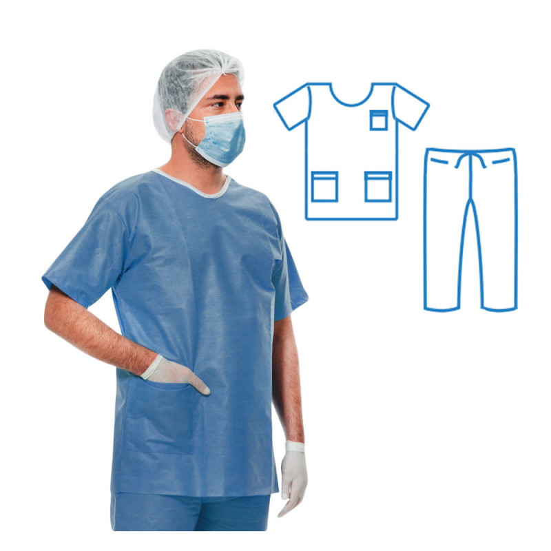 Ubranie chirurgiczne M jednorazowe SMS 40g z kieszeniami 1szt