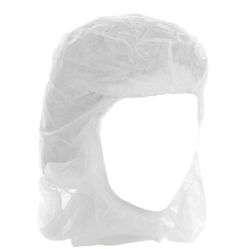 Kaptur jednorazowy kominiarka flizelinowa bez maski biały karton 100szt x 10op