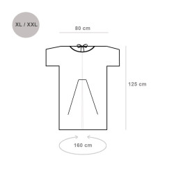 Koszula do szpitala XL/XXL jednorazowa wiązana SMS 35g 10szt