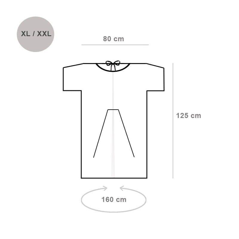 Koszula do szpitala XL/XXL jednorazowa wiązana SMS 35g 10szt