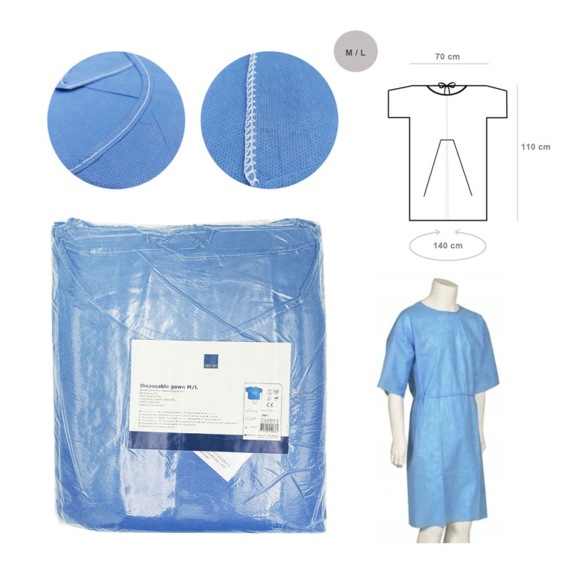 Koszula do szpitala M/L jednorazowa wiązana SMS 35g 10szt