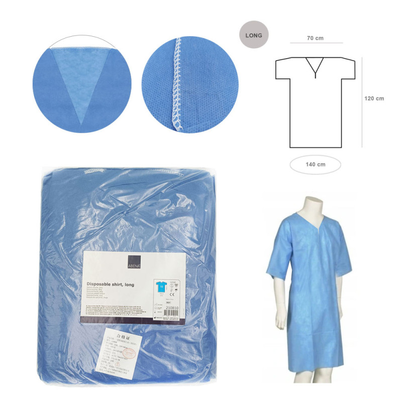 Koszula do szpitala na zabieg dla pacjenta jednorazowa SMS 35g 100szt