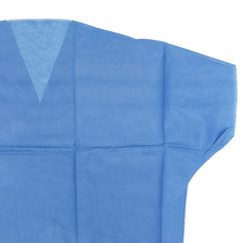 Koszula pacjenta jednorazowa długa z krótkim rękawem i wycięciem typu Y pod szyją (włóknina 40g) 10 sztuk