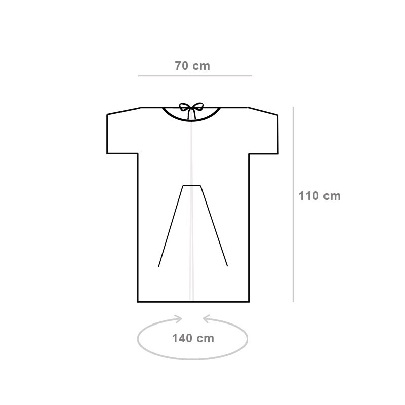 Koszula do szpitala M/L jednorazowa wiązana SMS 35g 100szt