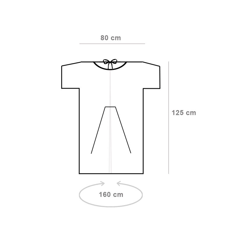 Koszula do szpitala XL/XXL jednorazowa wiązana SMS 35g 100szt