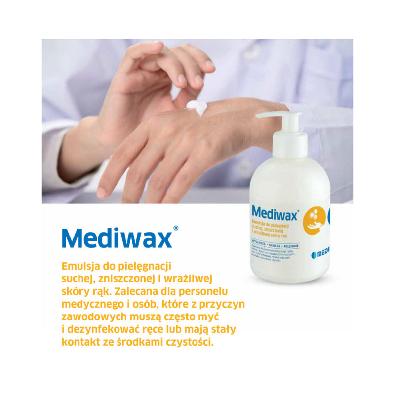 Mediwax krem do rąk 500ml do pielęgnacji suchej i wrażliwej skóry 9szt