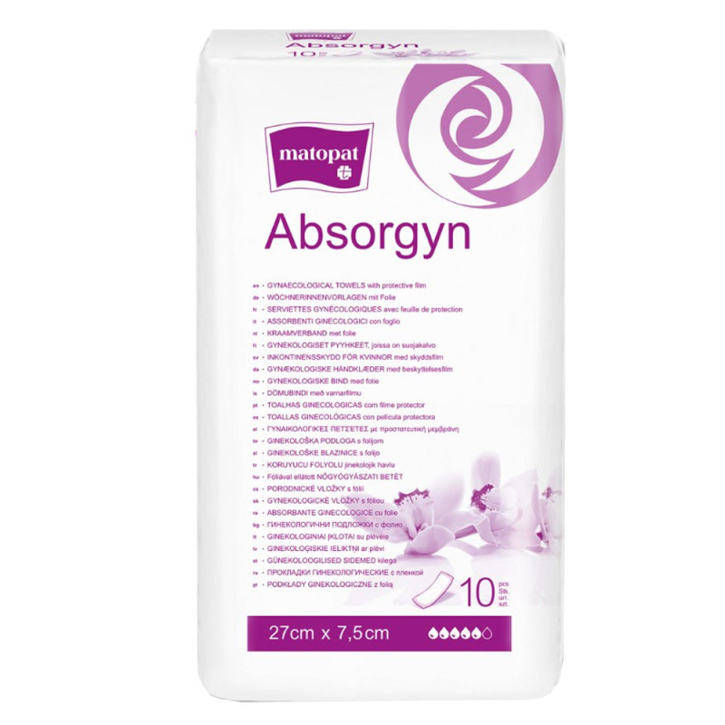 Podkład ginekologiczny z folią dla kobiet 27cm x 7,5cm Absorgyn niejałowy 10 szt