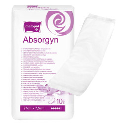 Podkład ginekologiczny z folią dla kobiet 27cm x 7,5cm Absorgyn niejałowy 10 szt x 50op