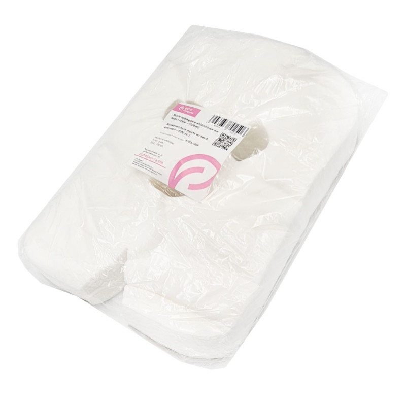 Maski kosmetyczne na twarz i szyje z włókniny z otworami na oczy i usta 100szt