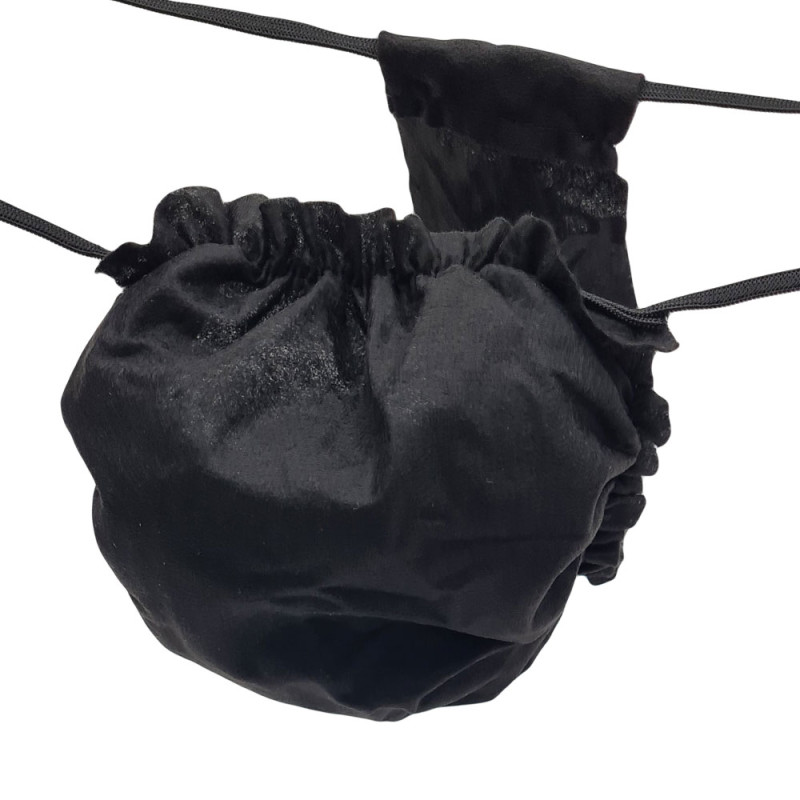 Stringi jednorazowe męskie czarne majtki do masażu włóknina nieprześwitujące 1szt