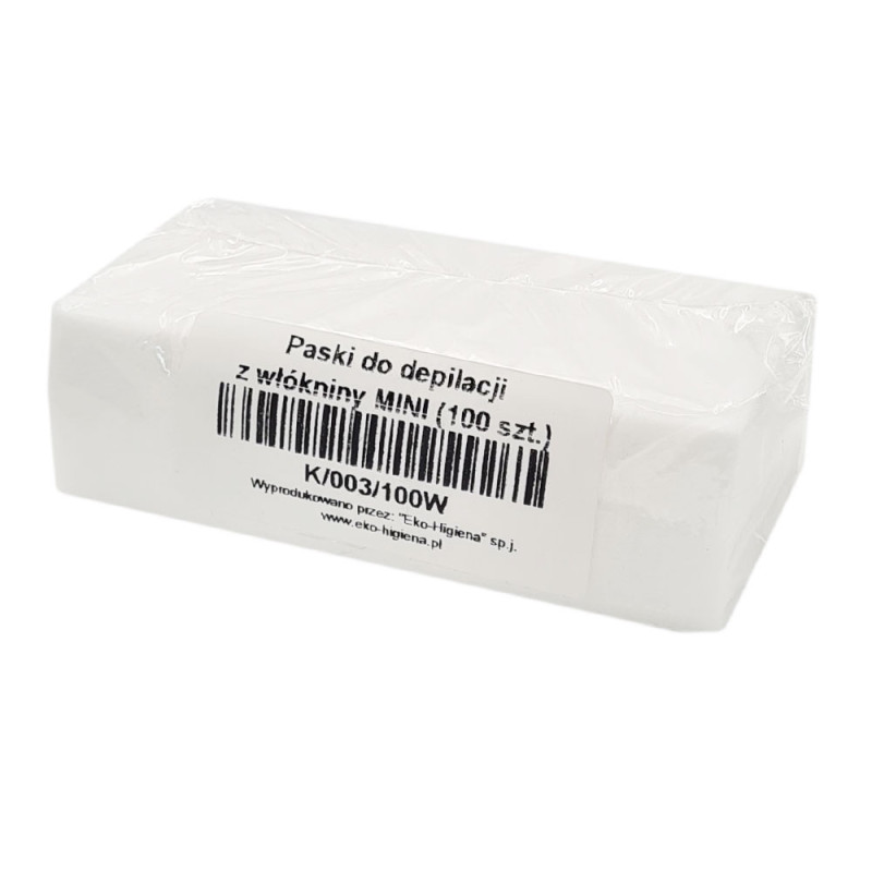 Pasek mini do depilacji z włókniny 3cm x 10cm biały 100szt