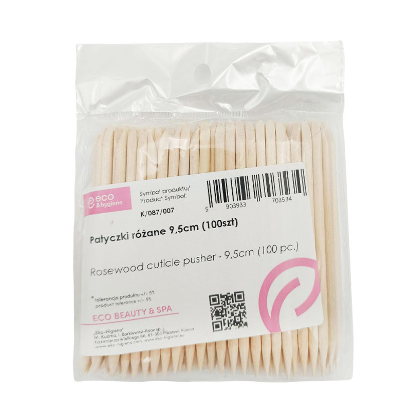 Patyczki do paznokci drewniane patyczki do odsuwania skórek z drzewa różanego 9,5 cm 100 szt
