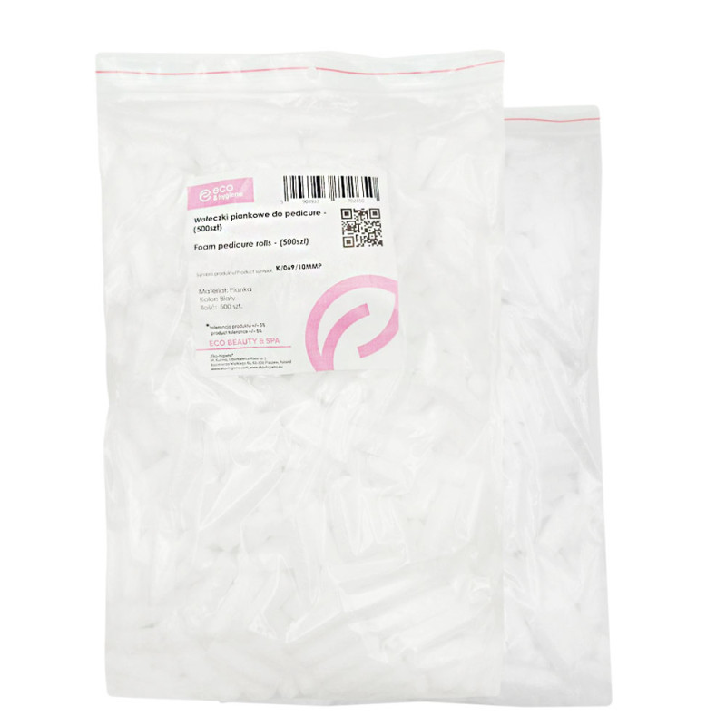 Separator do pedicure z pianki w kształcie wałeczków 500szt