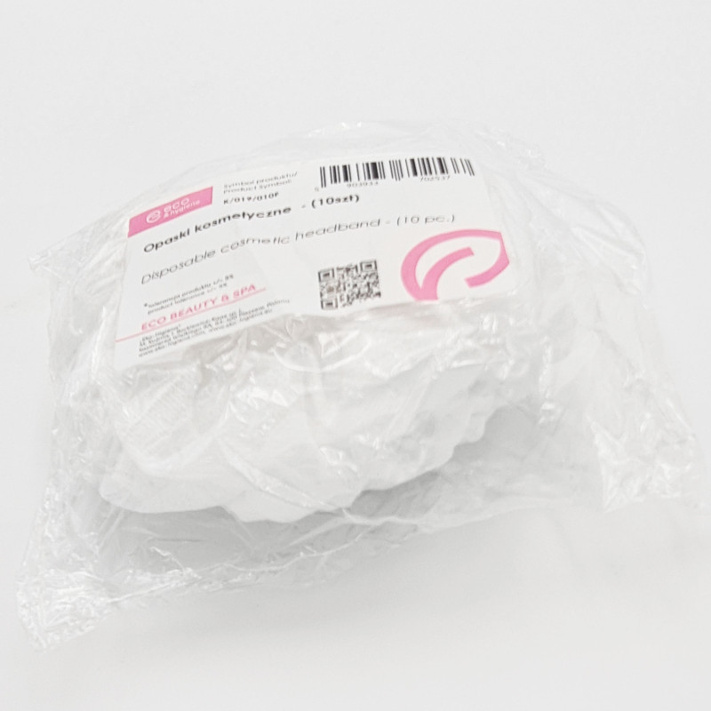 Opaska kosmetyczna do włosów biała 10szt