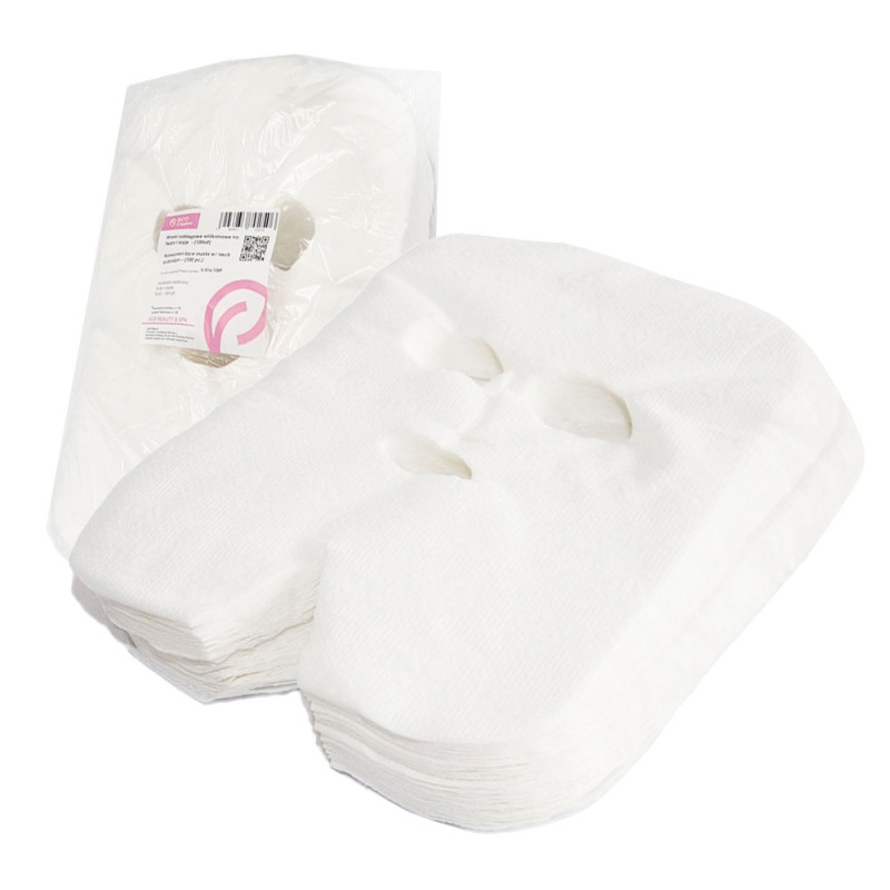 Maski kosmetyczne na twarz i szyje z włókniny z otworami na oczy i usta 100szt x 6op