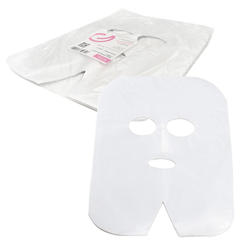 Maski kosmetyczne na twarz i szyje z foli z otworami na oczy i usta 100szt x 30op