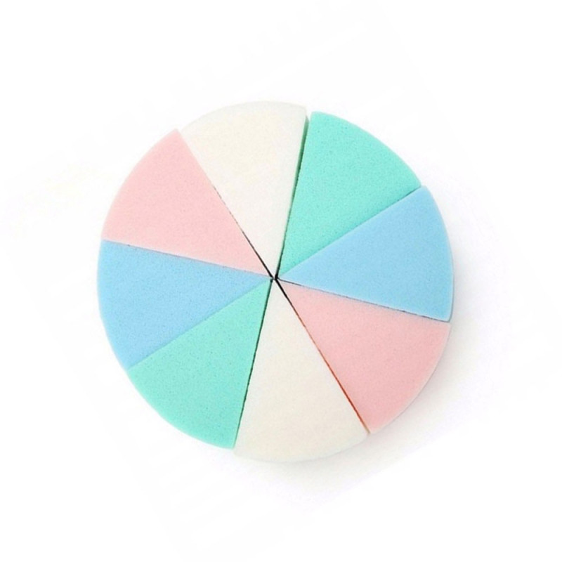 Gąbki do makijażu podkładu do blendowania kolorowe trójkąty lateksowe 8szt x 12op
