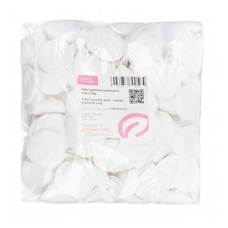 Płatki kosmetyczne waciki bawełniane białe 500g 1200szt x 6op
