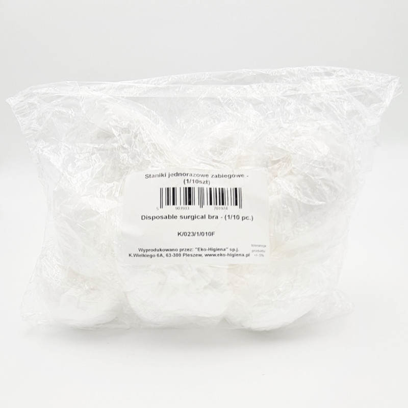 Stanik jednorazowy biustonosz zabiegowy biały włóknina nieprześwitujący 200szt