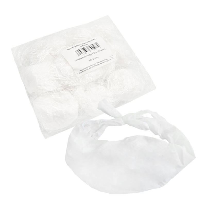 Stanik jednorazowy biustonosz zabiegowy biały włóknina nieprześwitujący 200szt