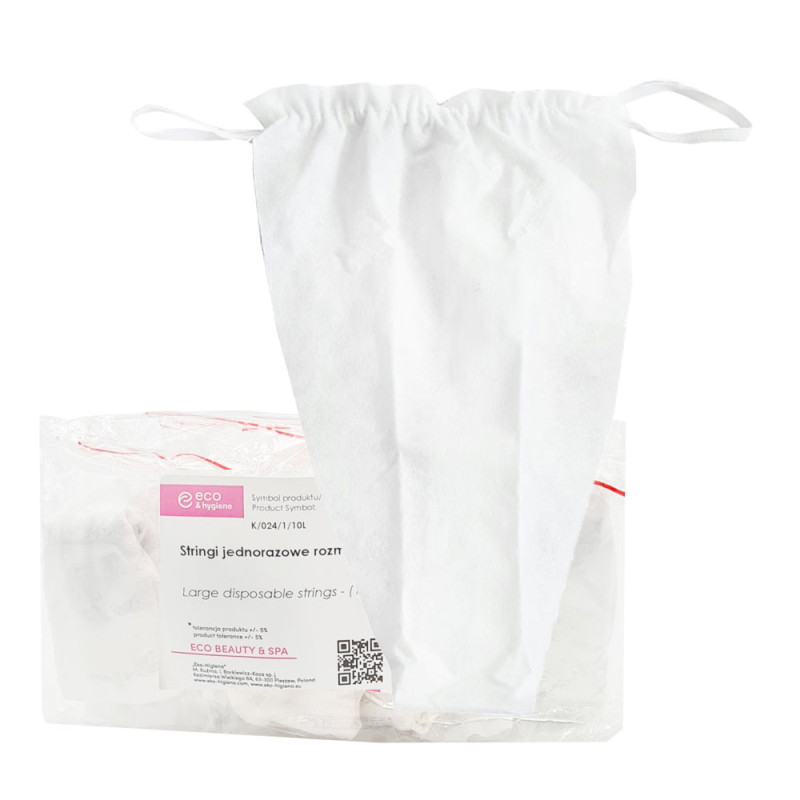 Stringi jednorazowe damskie L majtki do masażu białe włóknina nieprześwitujące 200szt