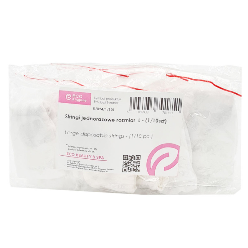 Stringi jednorazowe damskie L majtki do masażu białe włóknina nieprześwitujące 200szt