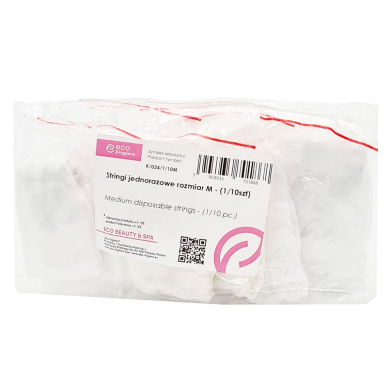 Stringi jednorazowe damskie M majtki do masażu białe włóknina nieprześwitujące 200szt