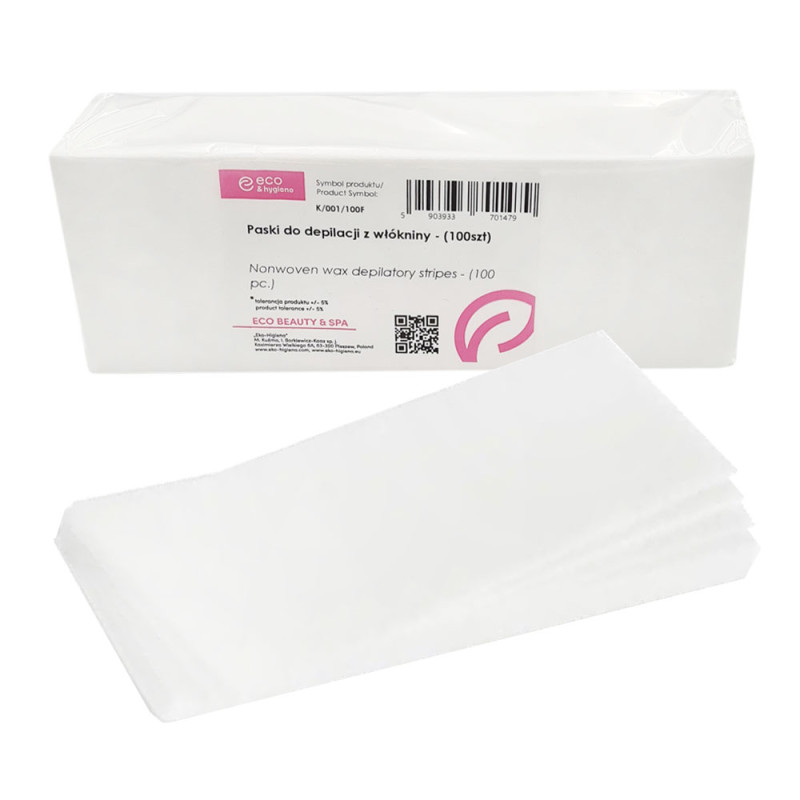 Pasek do depilacji z włókniny 7cm x 20cm biały 100szt x 5op