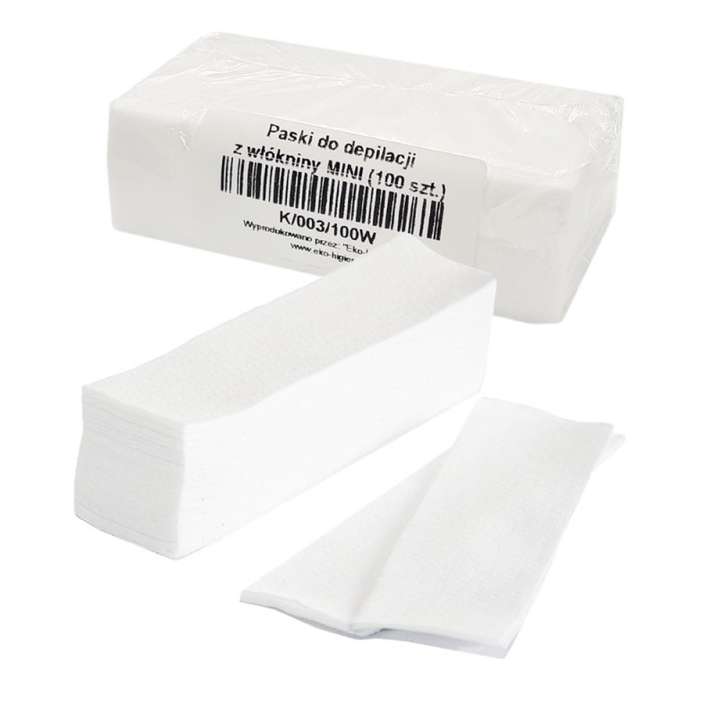Pasek mini do depilacji z włókniny 3cm x 10cm biały 100szt x 5op