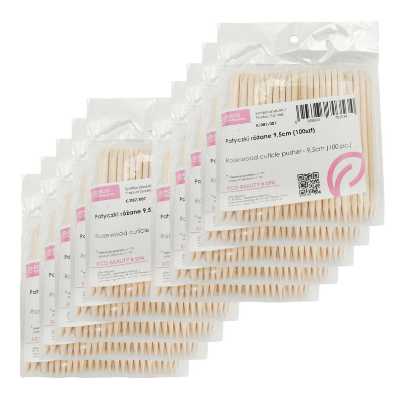 Patyczki do paznokci drewniane patyczki do odsuwania skórek z drzewa różanego 9,5 cm 1000 szt
