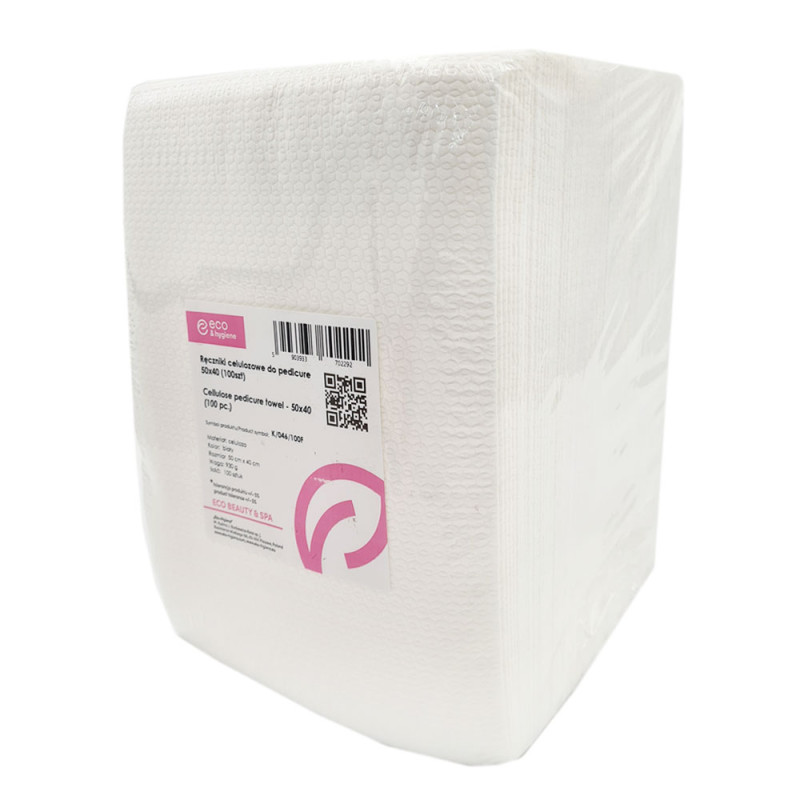 Ręcznik kosmetyczny do pedicure biały z celulozy 50cm x 40cm 600szt