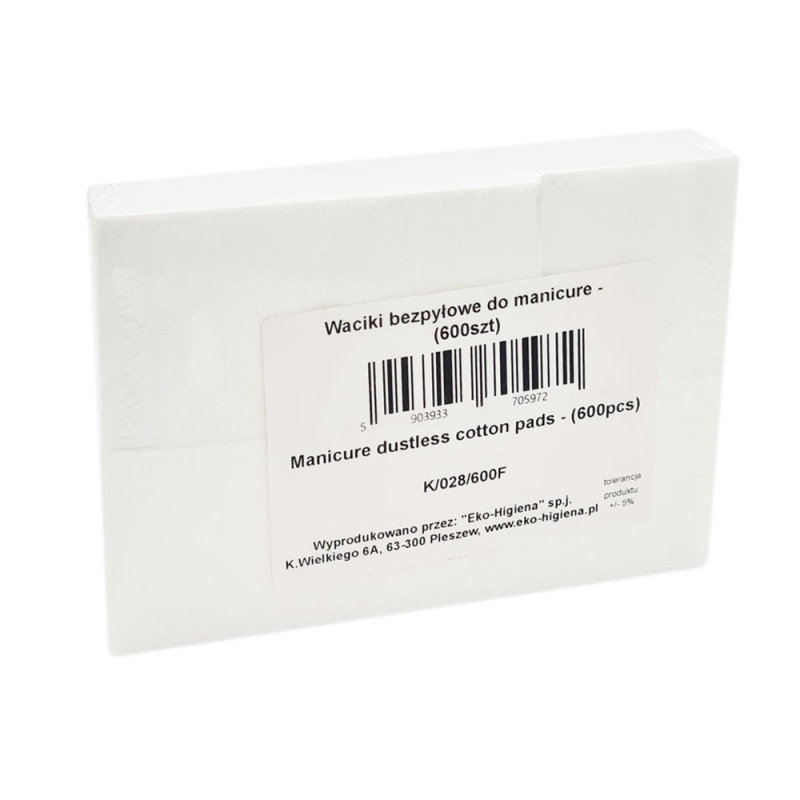 Waciki bezpyłowe do paznokci do manicure 5cm x 5cm 600szt x 10op