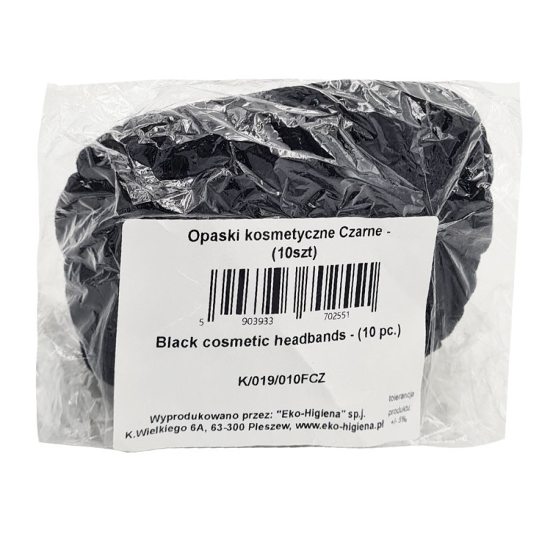 Opaska kosmetyczna do włosów czarna 200szt