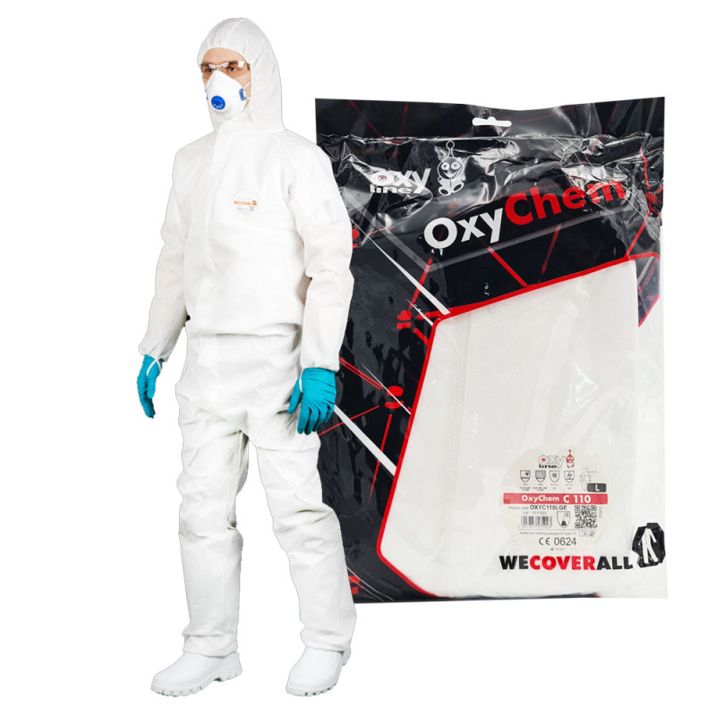 Kombinezon ochronny malarski biały L OxyChem C110 typ 5 6 50szt