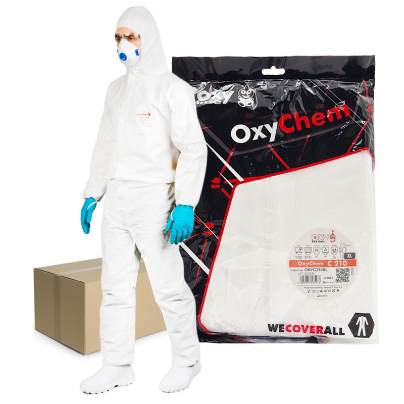 Kombinezon ochronny lakierniczy biały XL OxyChem C210 typ 5 6 50szt