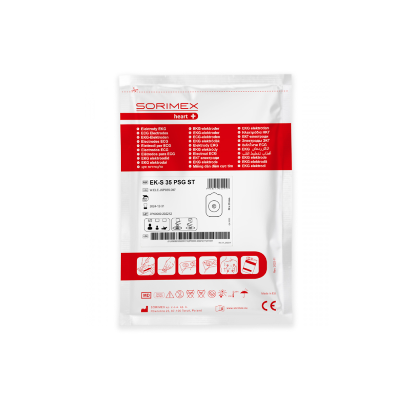 Elektrody do badań wysiłkowych dla dzieci EKG EK-S 35 PSG ST pianka żel stały 35mm x 50mm 50szt
