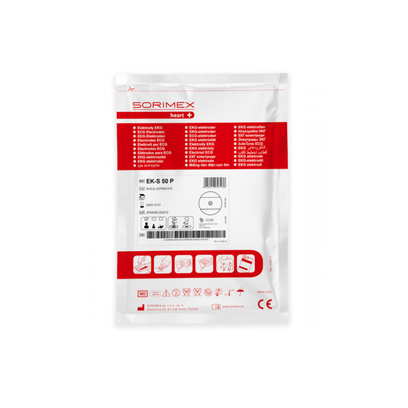 Elektrody EKG EK-S 50 P pianka żel ciekły 50mm 50szt