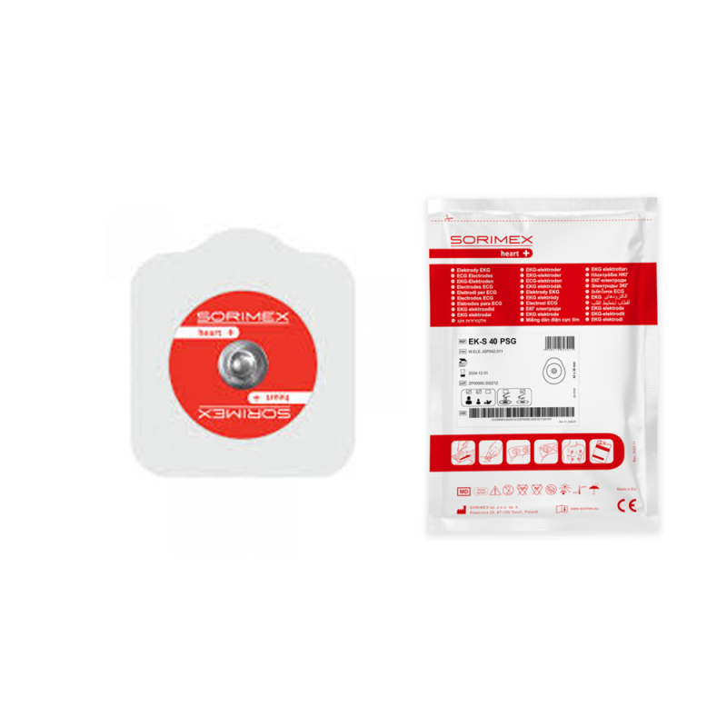 Elektrody pediatryczne dla dzieci EKG EK-S 40 PSG pianka żel stały 40mm x 36mm 50szt wielopak 30op
