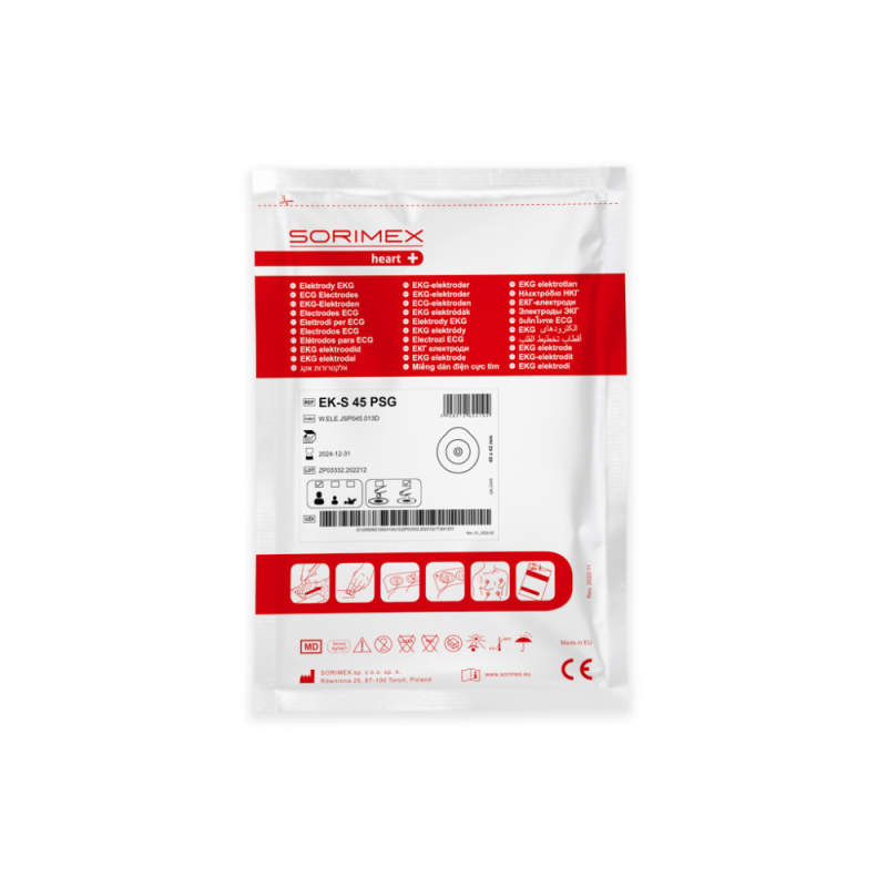 Elektrody EKG EK-S 45 PSG pianka żel stały 45mm x 42mm 50szt wielopak 30op