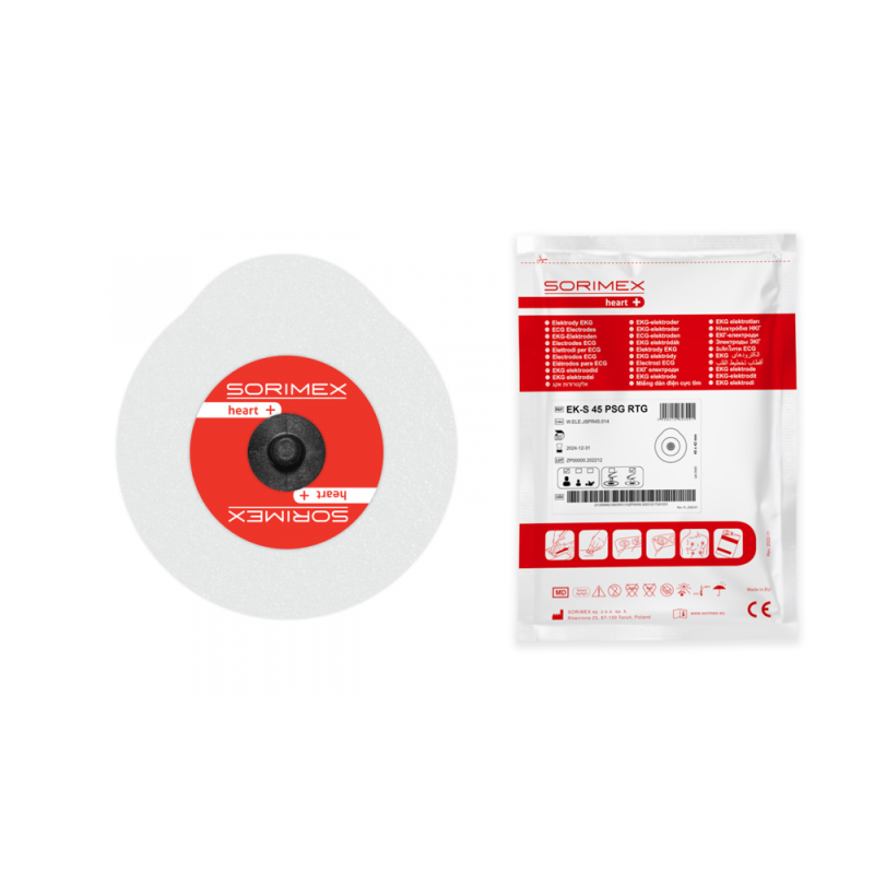 Elektrody EKG EK-S 45 PSG RTG pianka żel stały 45mm x 42mm 50szt wielopak 30op