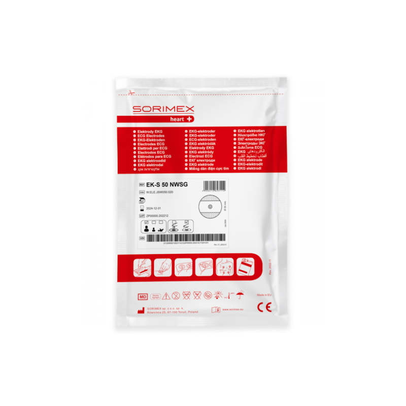 Elektrody do holtera EKG EK-S 50 NWSG żel stały włóknina 50mm 50sztuk wielopak 50op