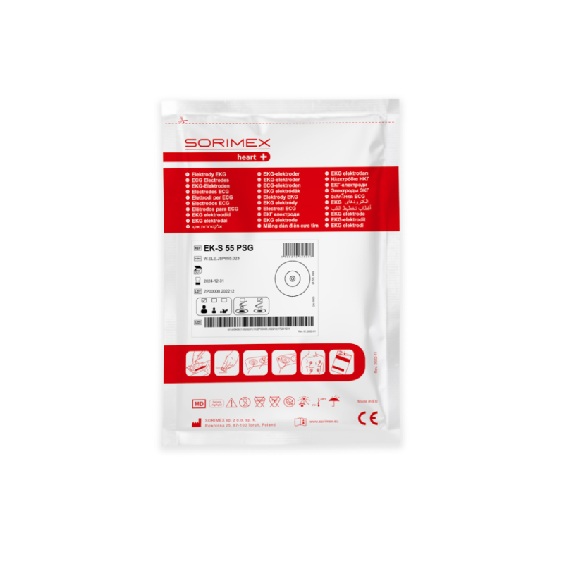 Elektrody EKG EK-S 55 PSG pianka żel stały 55mm 50szt wielopak 30op