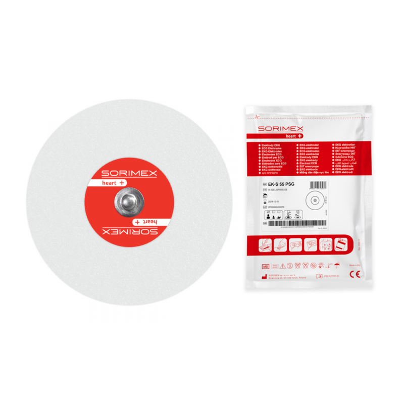 Elektrody EKG EK-S 55 PSG pianka żel stały 55mm 50szt wielopak 30op