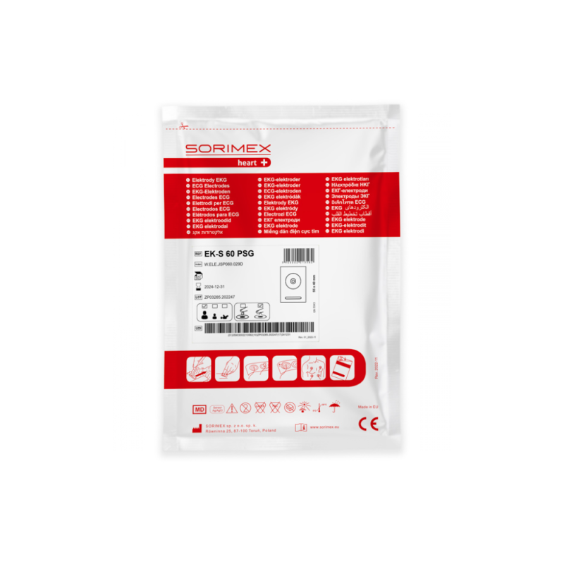 Elektrody do holtera EKG EK-S 60 PSG pianka żel stały 55mm x 40mm 50szt wielopak 40op
