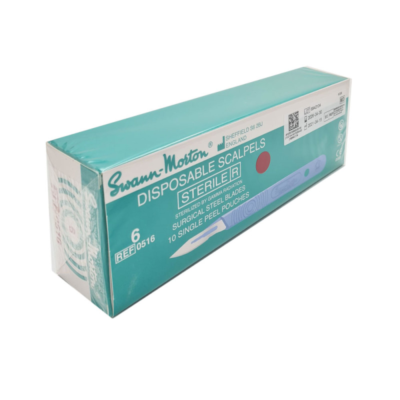 Skalpel chirurgiczny 6 sterylny 10szt stal nierdzewna Swann-Morton